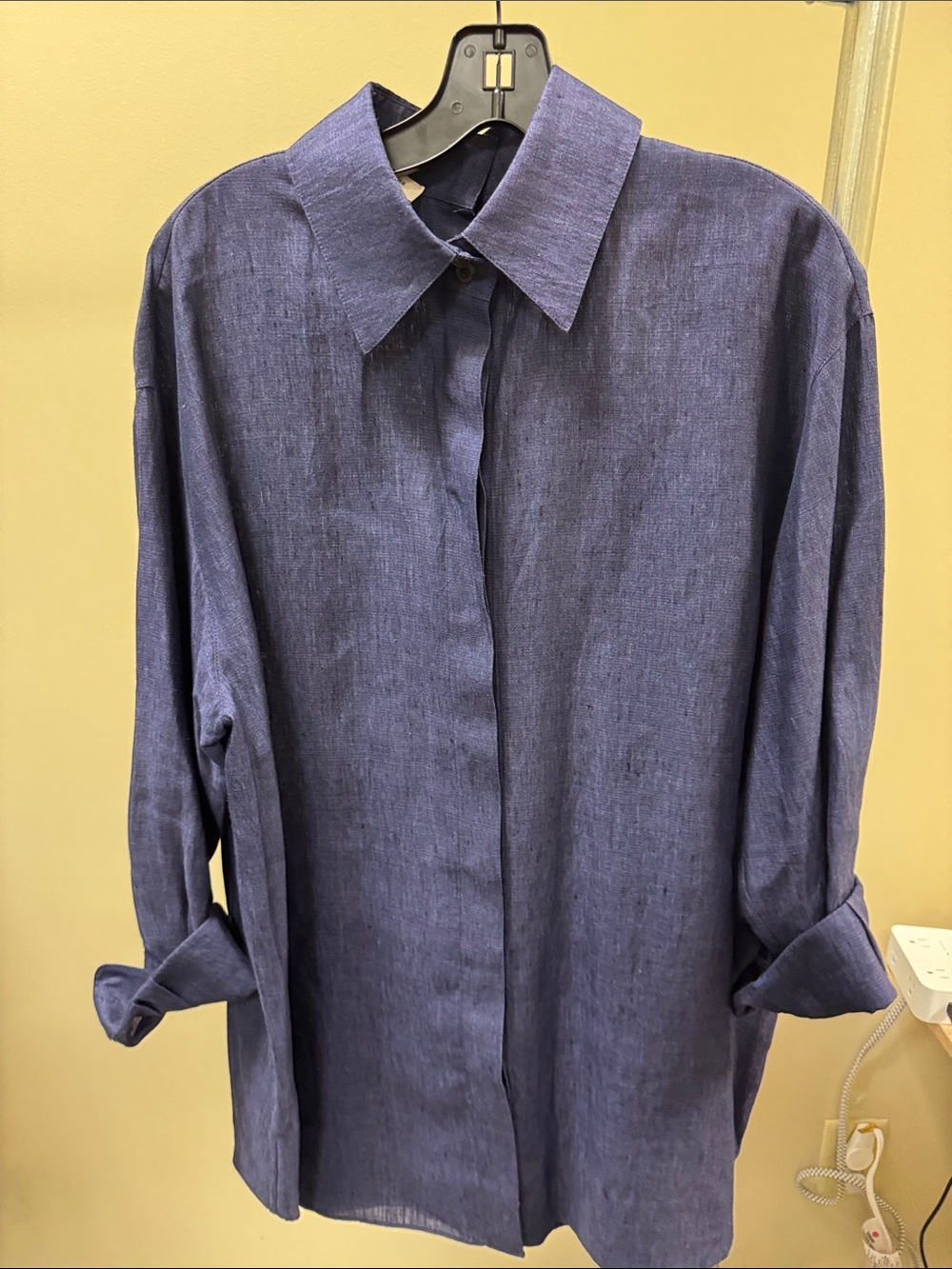 Lafayette 148 New York Relaxed Indigo Button-Down Shirt
